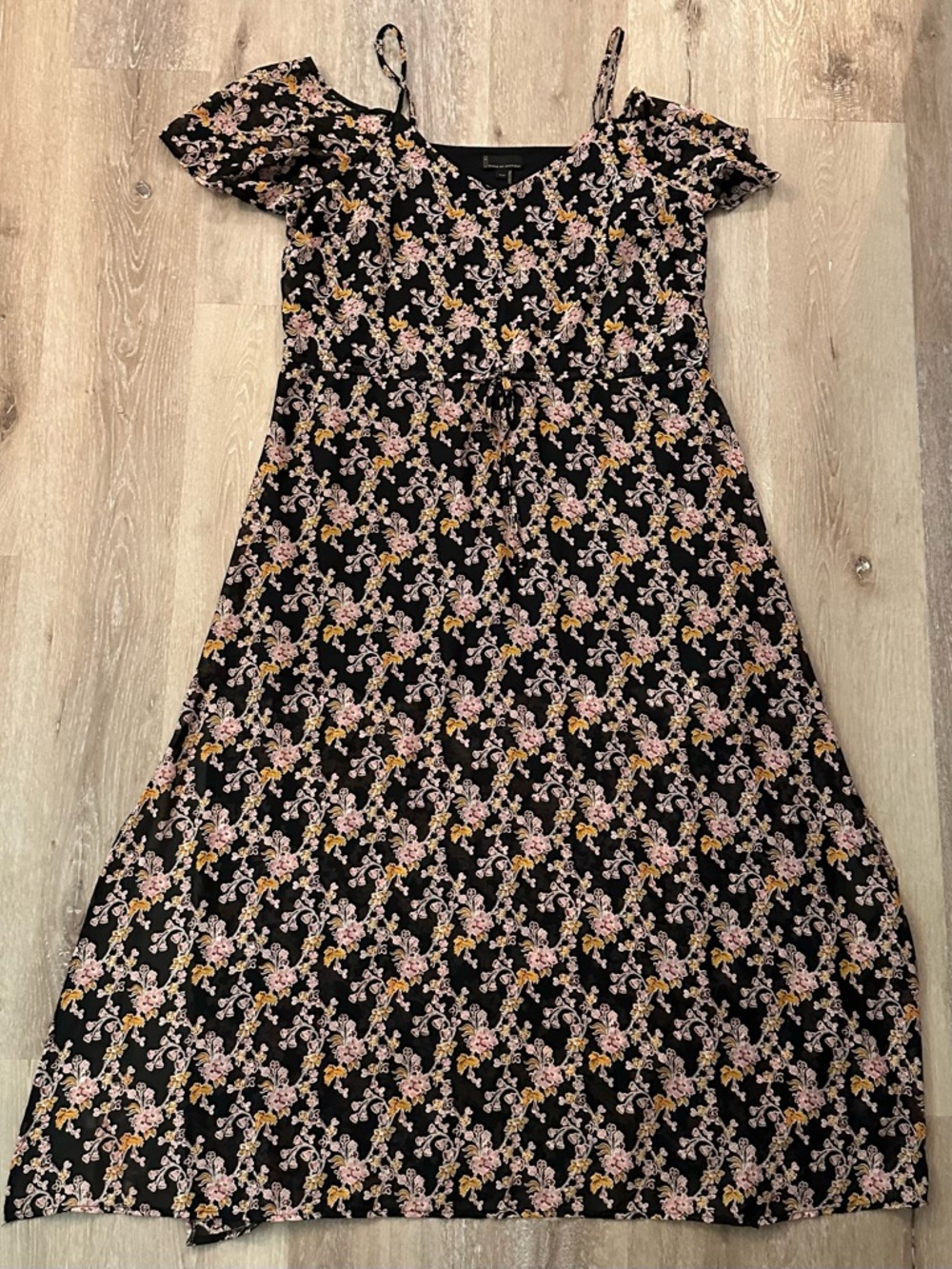 Floral Cold Shoulder Maxi Dress